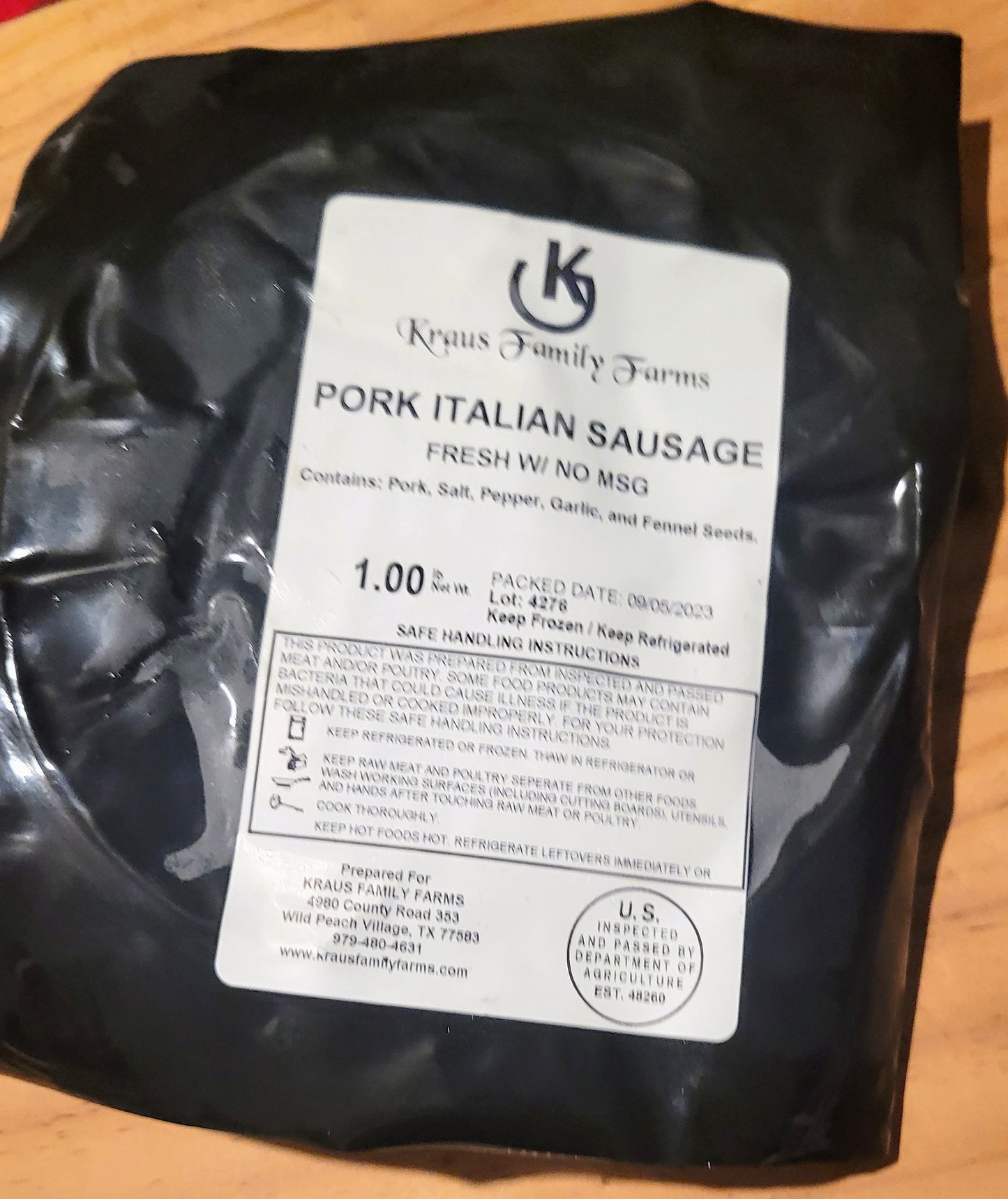 Ground Italian Pork Sausage
